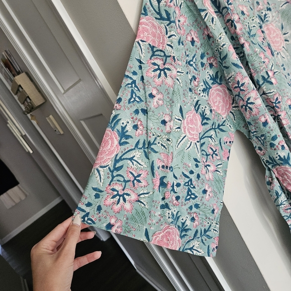 Alix of Bohemia Blue Yogi Jada Rose Kimono Robe Size Large - Picture 6 of 7